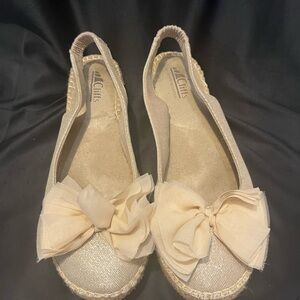 White Mountain Cream Espadrille Flats with Bow